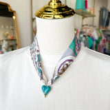 Scarf Necklace - Teal Dipped Cross-110 Jewelry & Hair-HART DESIGNS-July & June Women's Fashion Boutique Located in San Antonio, Texas