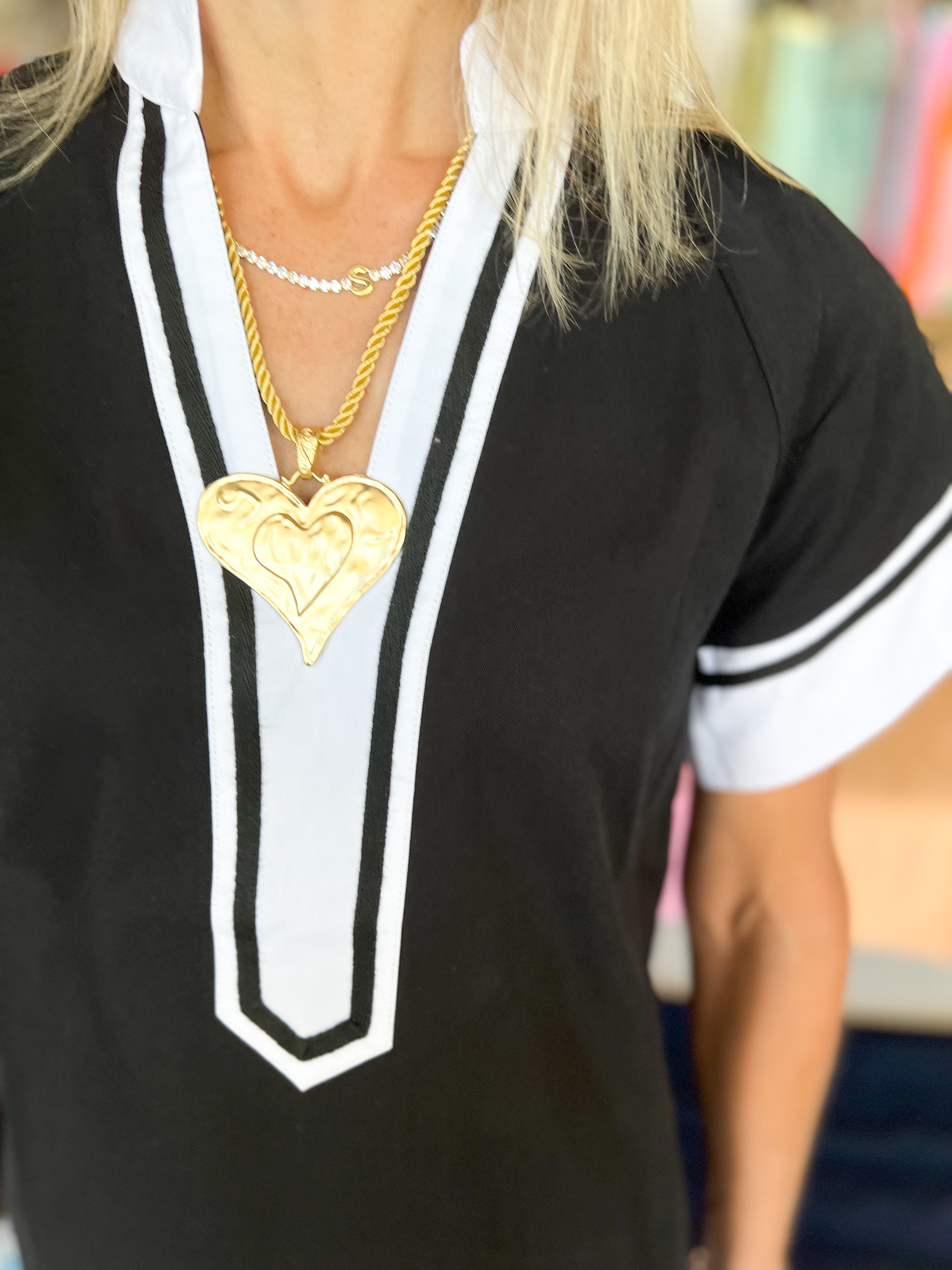 Rope Heart Necklace-110 Jewelry & Hair-HART DESIGNS-July & June Women's Fashion Boutique Located in San Antonio, Texas