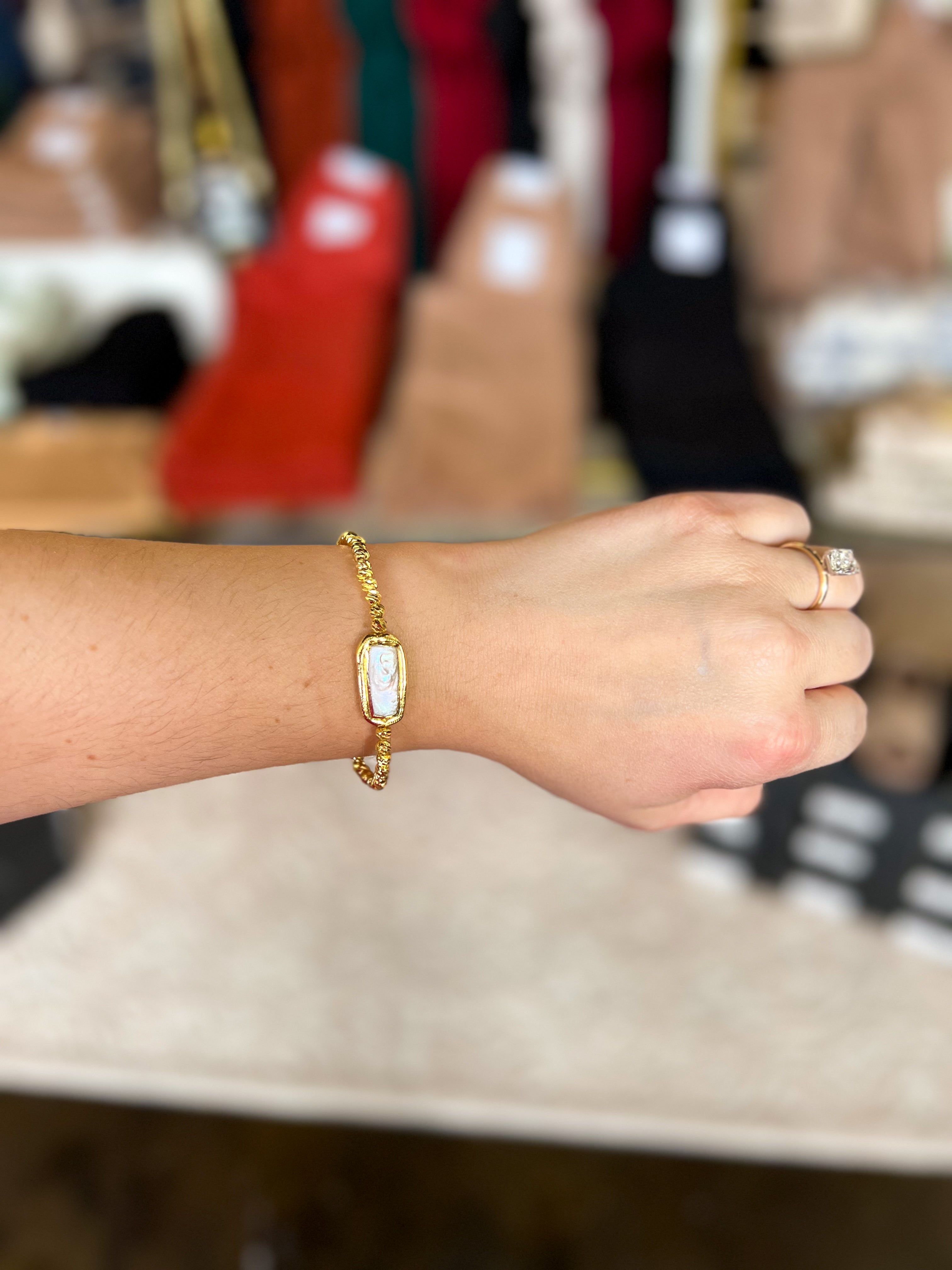 Stretchy Beam Pearl Bracelet - Easton Elle-110 Jewelry & Hair-Easton Elle-July & June Women's Fashion Boutique Located in San Antonio, Texas