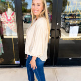 The Avery Blouse - Cream-200 Fashion Blouses-FATE-July & June Women's Fashion Boutique Located in San Antonio, Texas