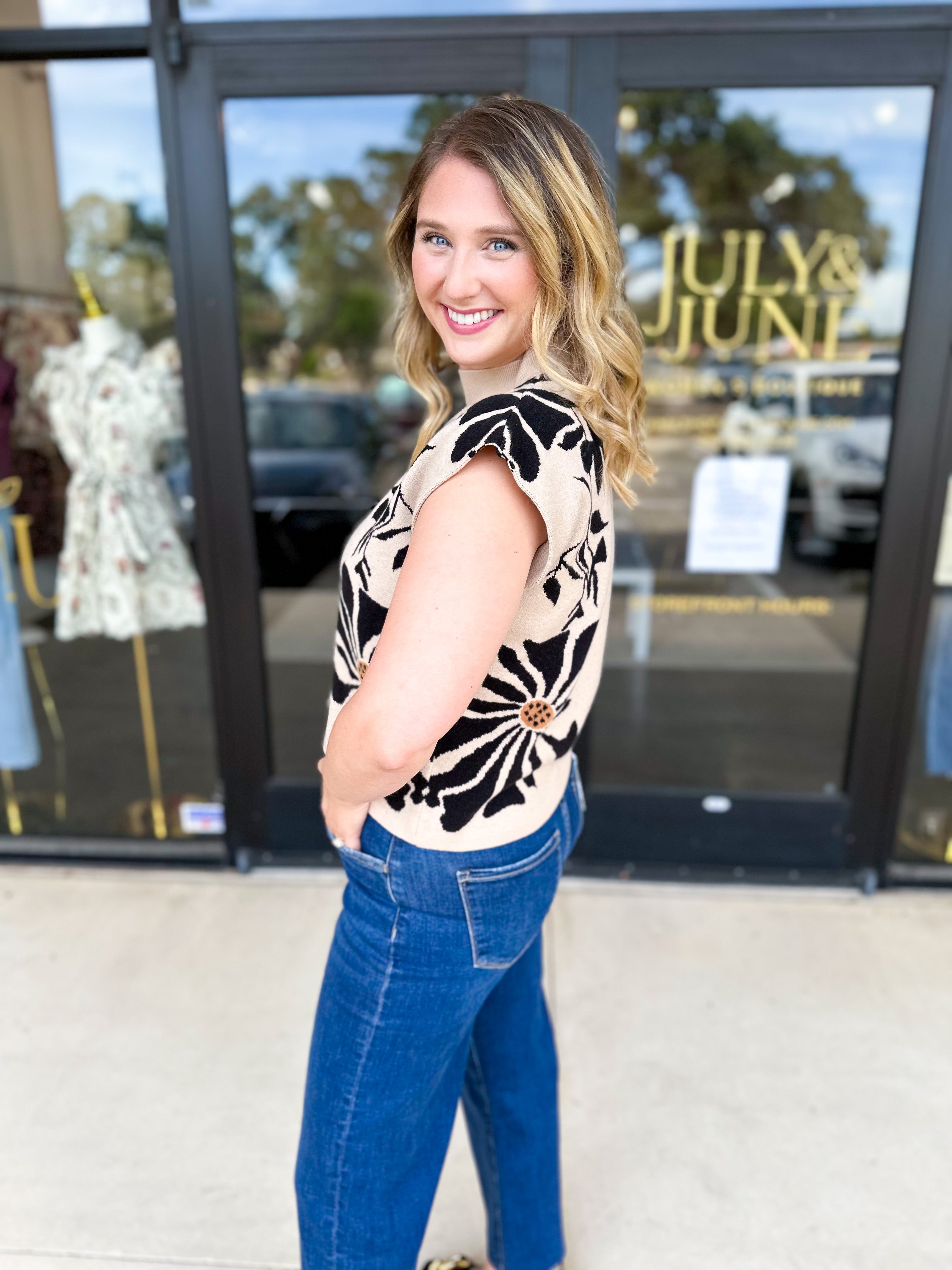 The Brea Sweater Top-230 Sweaters/Cardis-ENTRO-July & June Women's Fashion Boutique Located in San Antonio, Texas