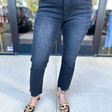 Vervet - Mid Rise Crop Flare Black Jeans-400 Pants-VEVERT BY FLYING MONKEY-July & June Women's Fashion Boutique Located in San Antonio, Texas