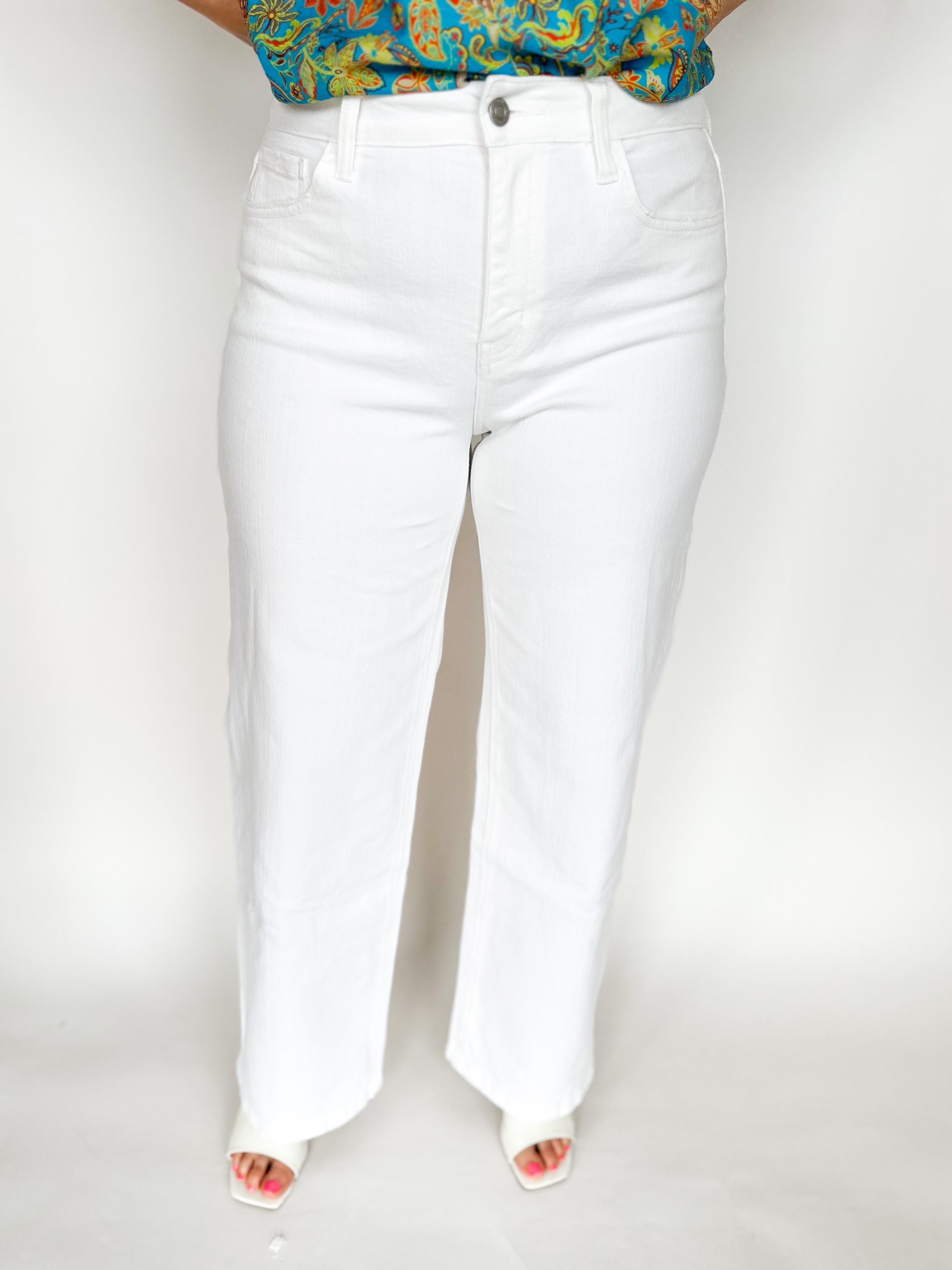 Vervet White High Rise Wide Leg Jeans-400 Pants-VEVERT BY FLYING MONKEY-July & June Women's Fashion Boutique Located in San Antonio, Texas