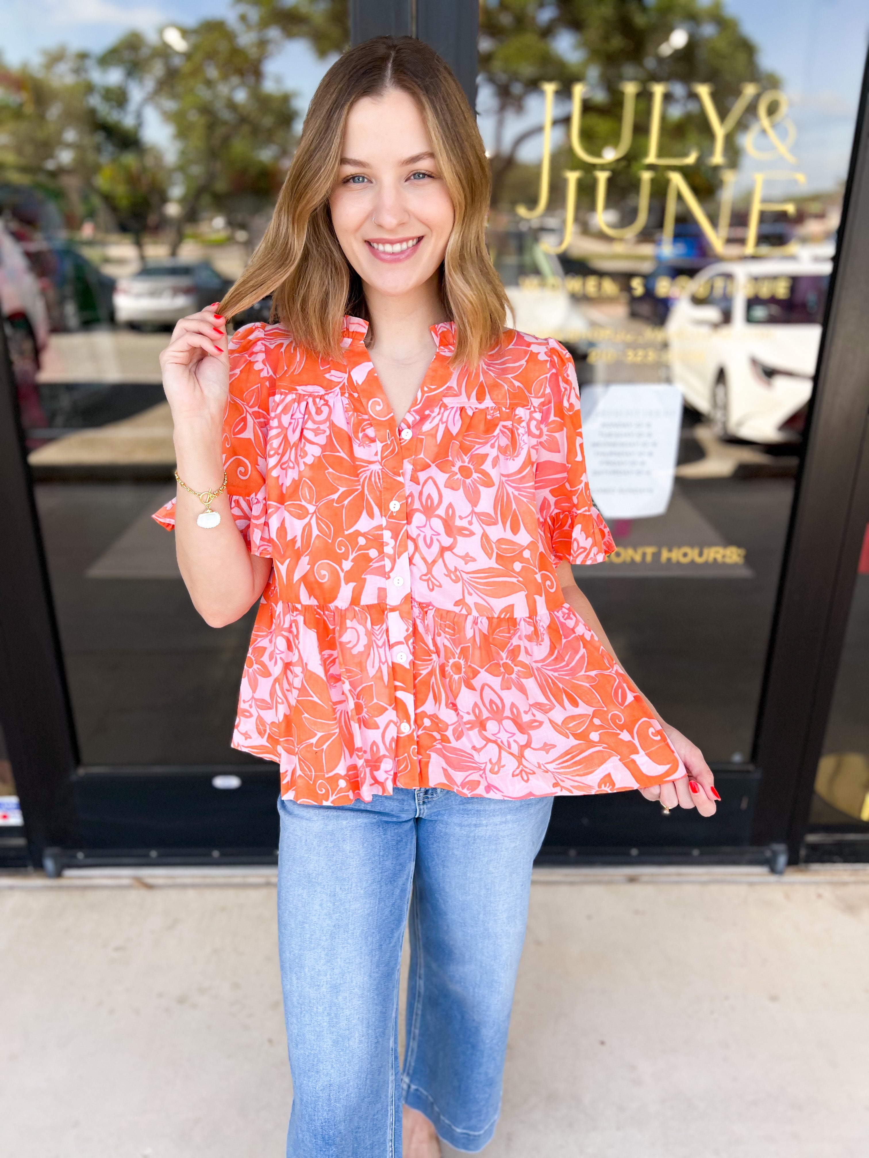 Summertime Bliss Blouse-200 Fashion Blouses-FATE-July & June Women's Fashion Boutique Located in San Antonio, Texas