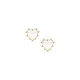 Natalie Wood - Adorned Heart Stud Earring in White Enamel-110 Jewelry & Hair-Natalie Wood-July & June Women's Fashion Boutique Located in San Antonio, Texas