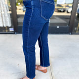 Vervet - Mid Rise Dark Wash Slim Straight Jeans-400 Pants-VEVERT BY FLYING MONKEY-July & June Women's Fashion Boutique Located in San Antonio, Texas