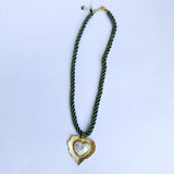 Scarf Necklace - Olive Rope Heart-110 Jewelry & Hair-HART DESIGNS-July & June Women's Fashion Boutique Located in San Antonio, Texas