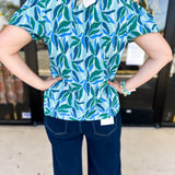 Mary Square - Lainey Reflecting Green Blouse-200 Fashion Blouses-MARY SQUARE-July & June Women's Fashion Boutique Located in San Antonio, Texas