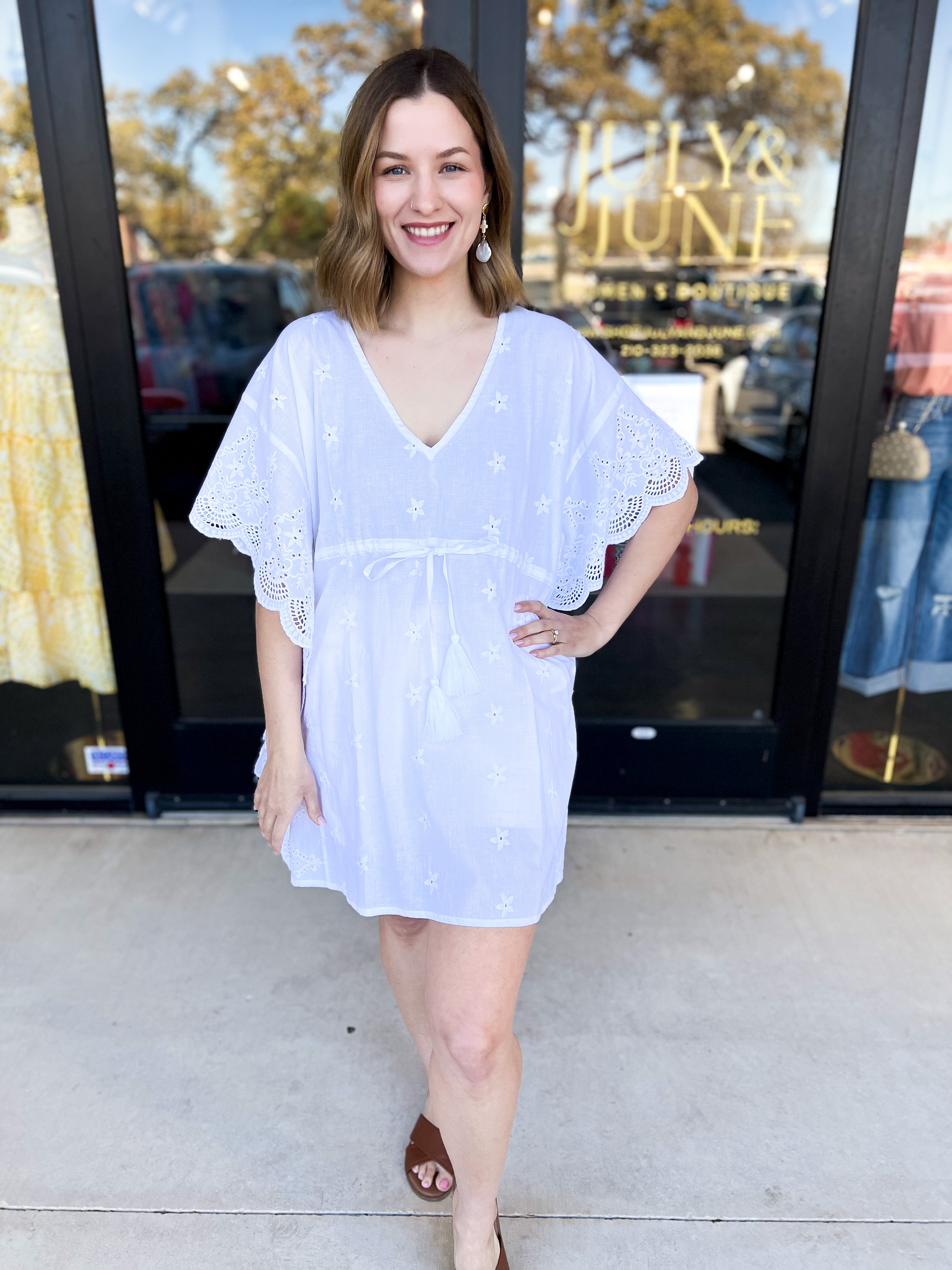 Bellissima White Cover Up-SHIRALEAH-July & June Women's Fashion Boutique Located in San Antonio, Texas