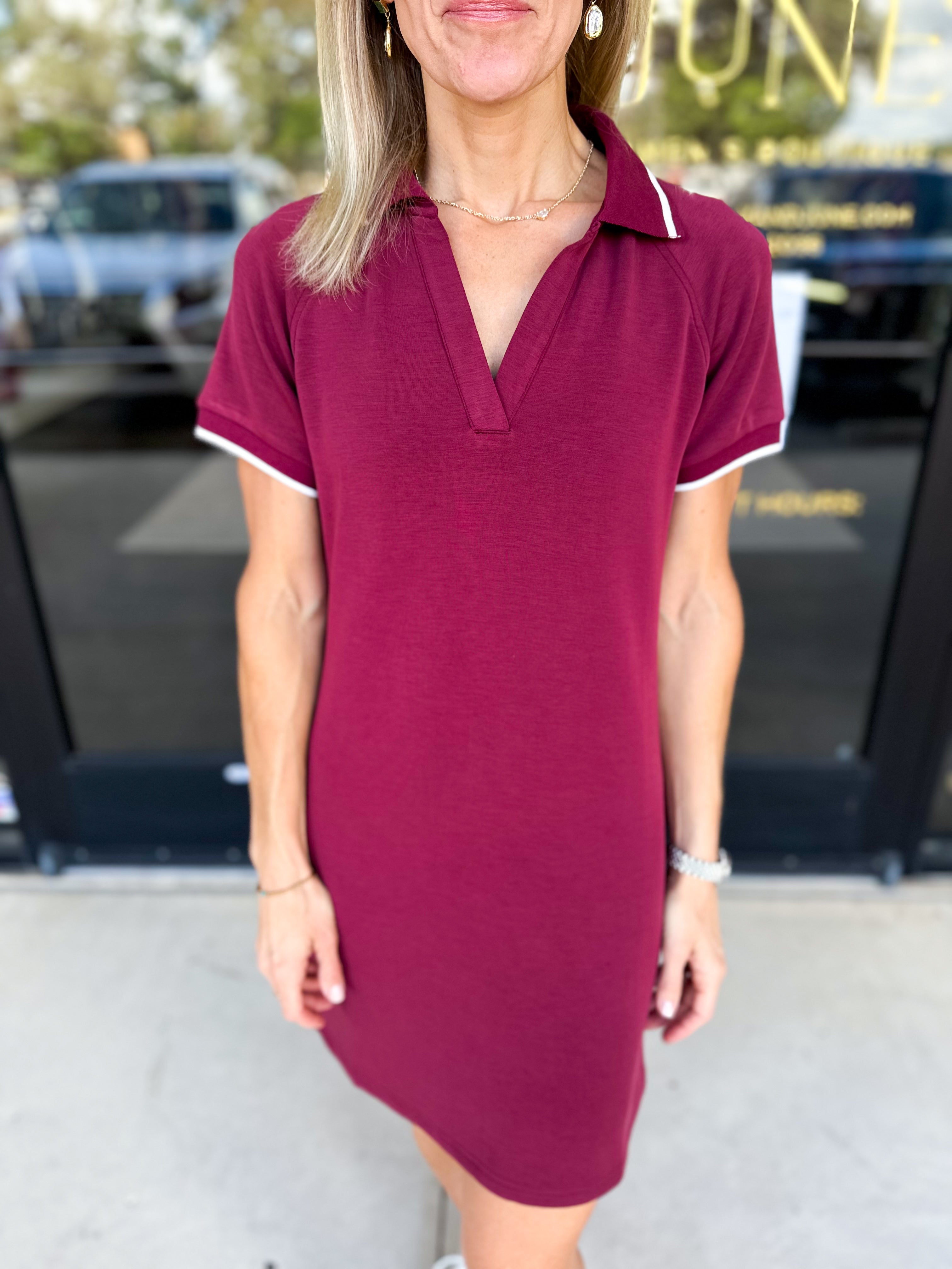 Modal Athletic Mini Dress - Rosewood-510 Mini-SKIES ARE BLUE-July & June Women's Fashion Boutique Located in San Antonio, Texas