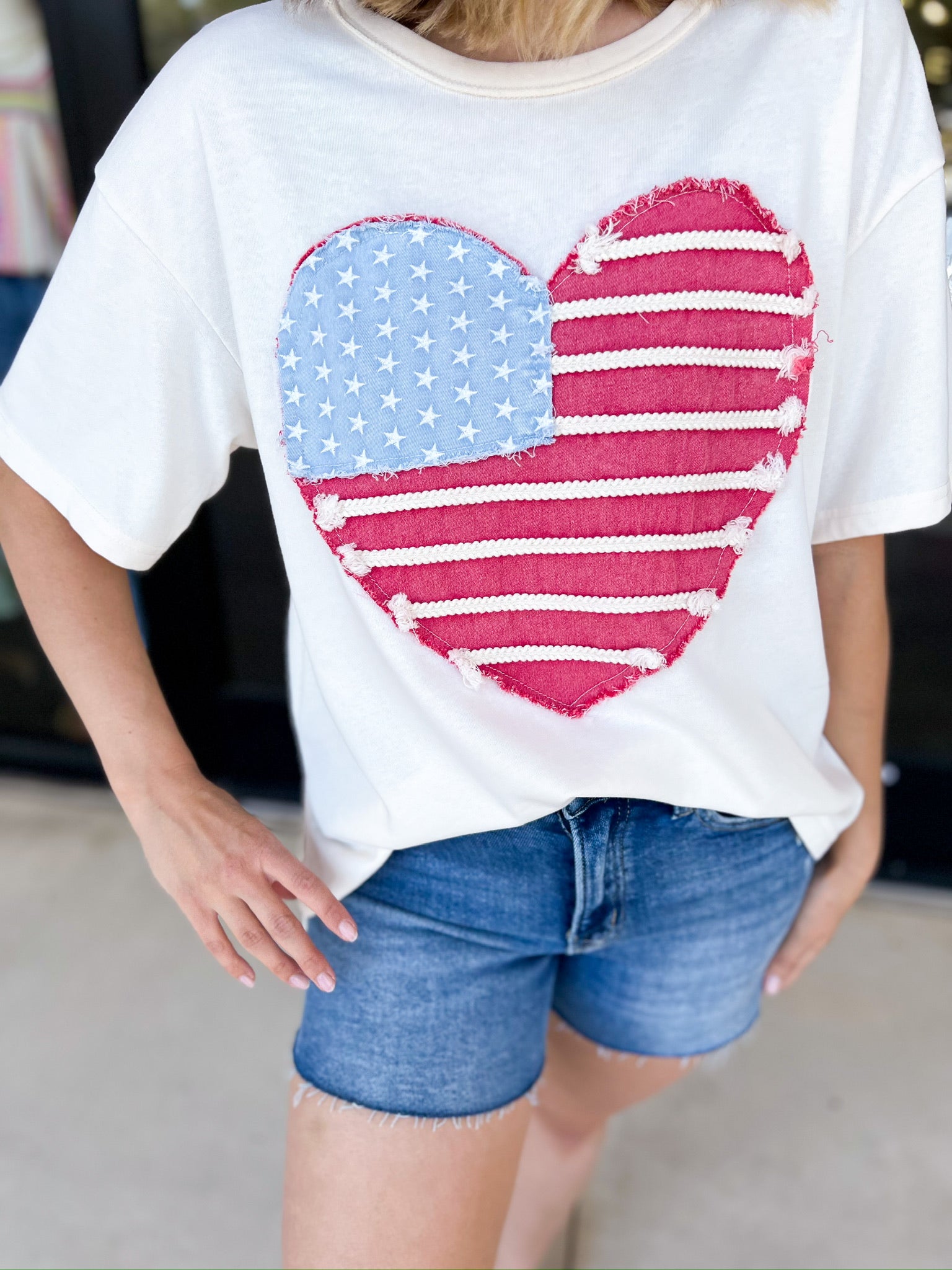 I Heart The USA Tee-210 Casual Blouses-JODIFL-July & June Women's Fashion Boutique Located in San Antonio, Texas
