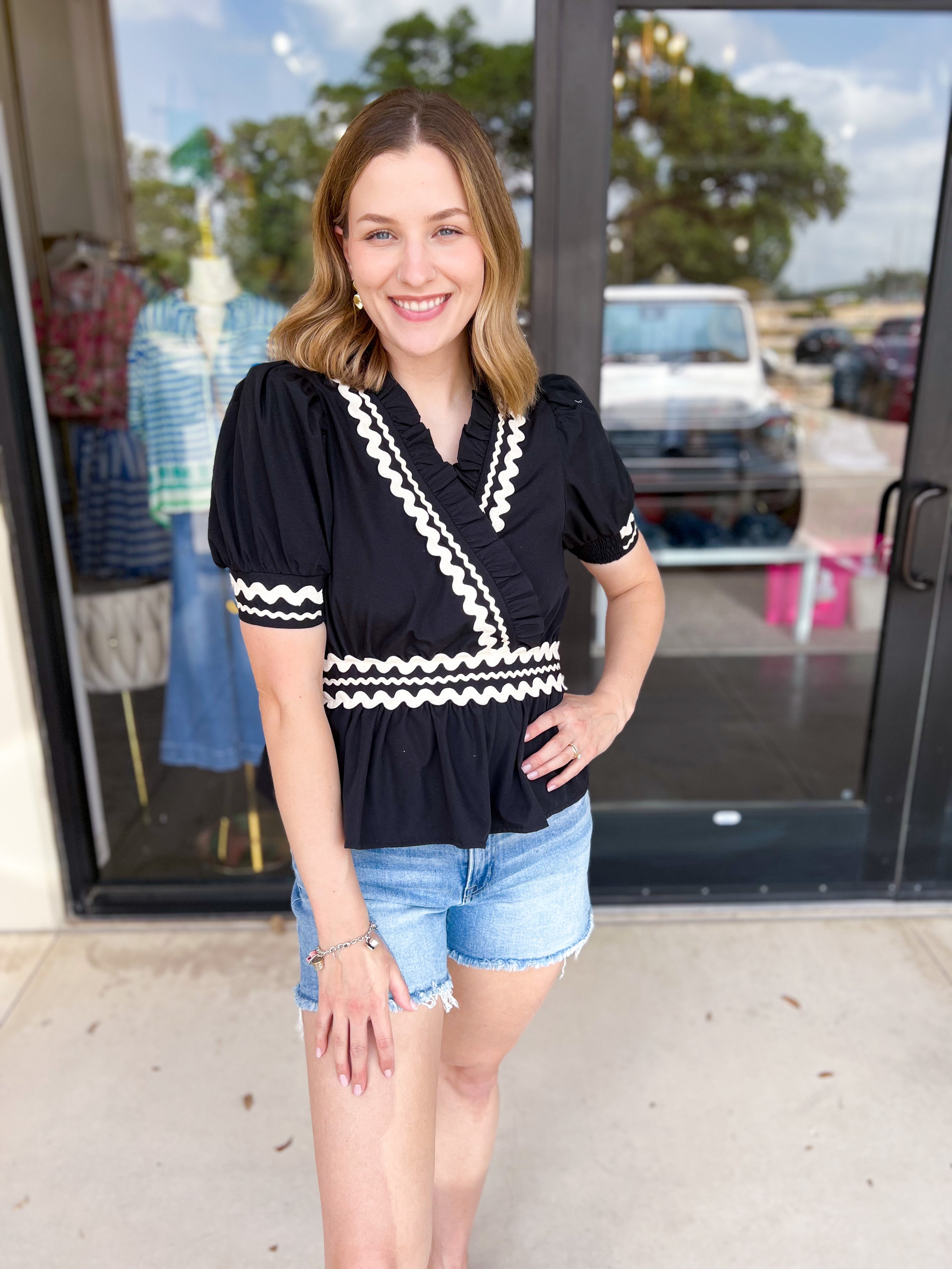 Kendra Blouse-200 Fashion Blouses-ENTRO-July & June Women's Fashion Boutique Located in San Antonio, Texas