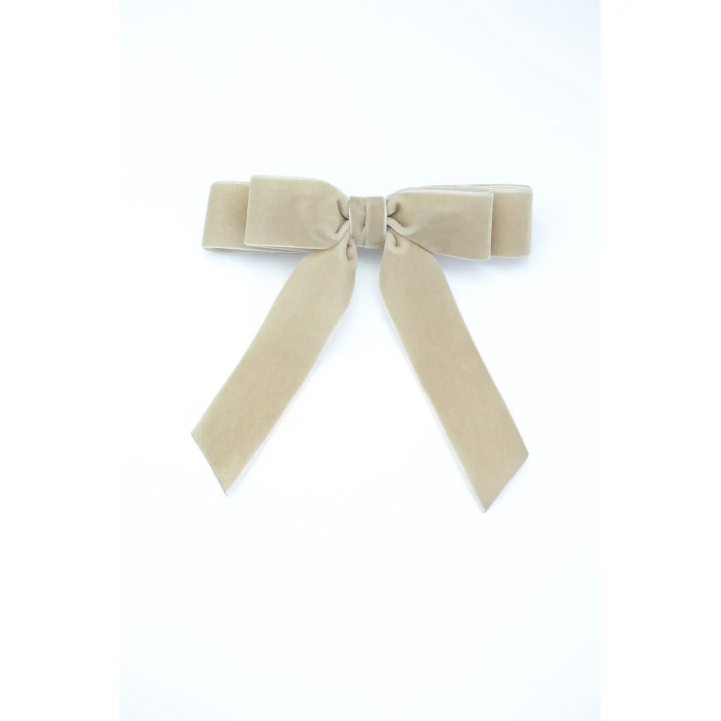 Short Bow Barrette - Sand-130 ACCESSORIES-Grace & Grandeur-July & June Women's Fashion Boutique Located in San Antonio, Texas