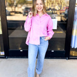 Your Best Friend Button Down Blouse - Pink-200 Fashion Blouses-SKIES ARE BLUE-July & June Women's Fashion Boutique Located in San Antonio, Texas