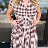 Life's A Picnic Midi Dress - Mocha-500 Midi-ENTRO-July & June Women's Fashion Boutique Located in San Antonio, Texas