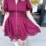 The Adeline Mini Dress - Wine-510 Mini-ENTRO-July & June Women's Fashion Boutique Located in San Antonio, Texas