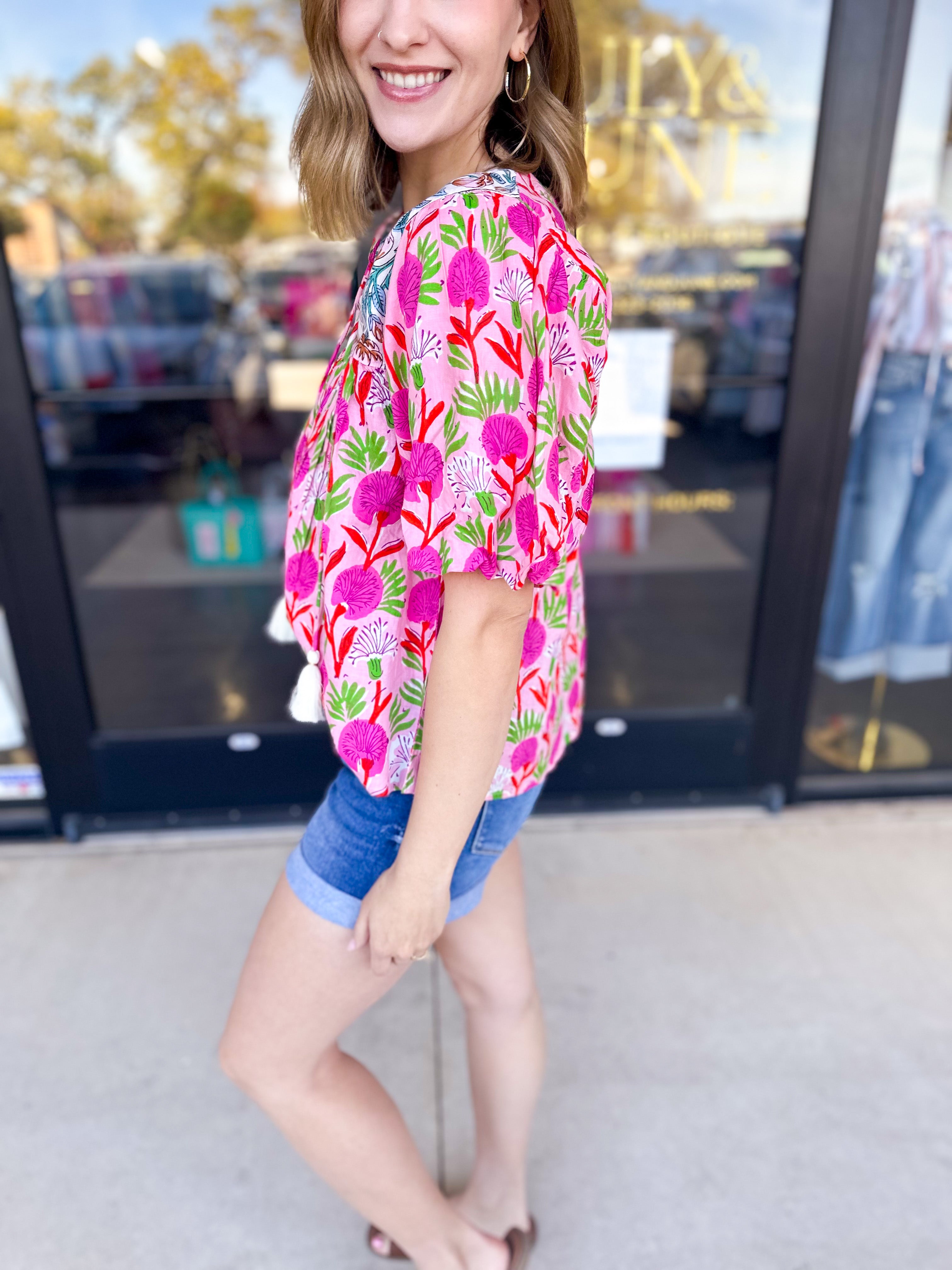THML - Garden Harvest Blouse-200 Fashion Blouses-THML-July & June Women's Fashion Boutique Located in San Antonio, Texas