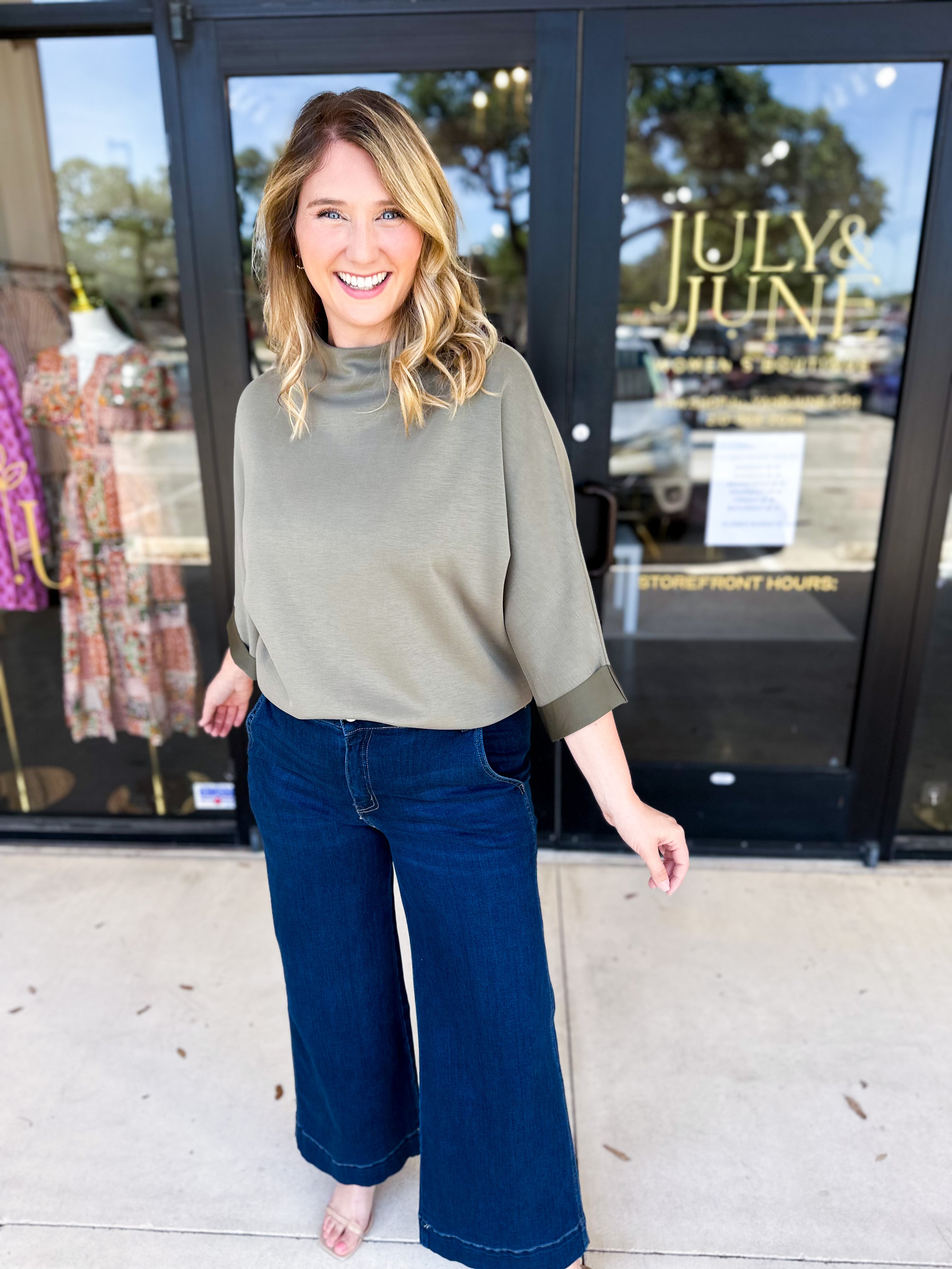 Softest Washed Olive Tee-210 Casual Blouses-FATE-July & June Women's Fashion Boutique Located in San Antonio, Texas