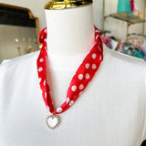 Scarf Necklace - Polka Dot-110 Jewelry & Hair-HART DESIGNS-July & June Women's Fashion Boutique Located in San Antonio, Texas