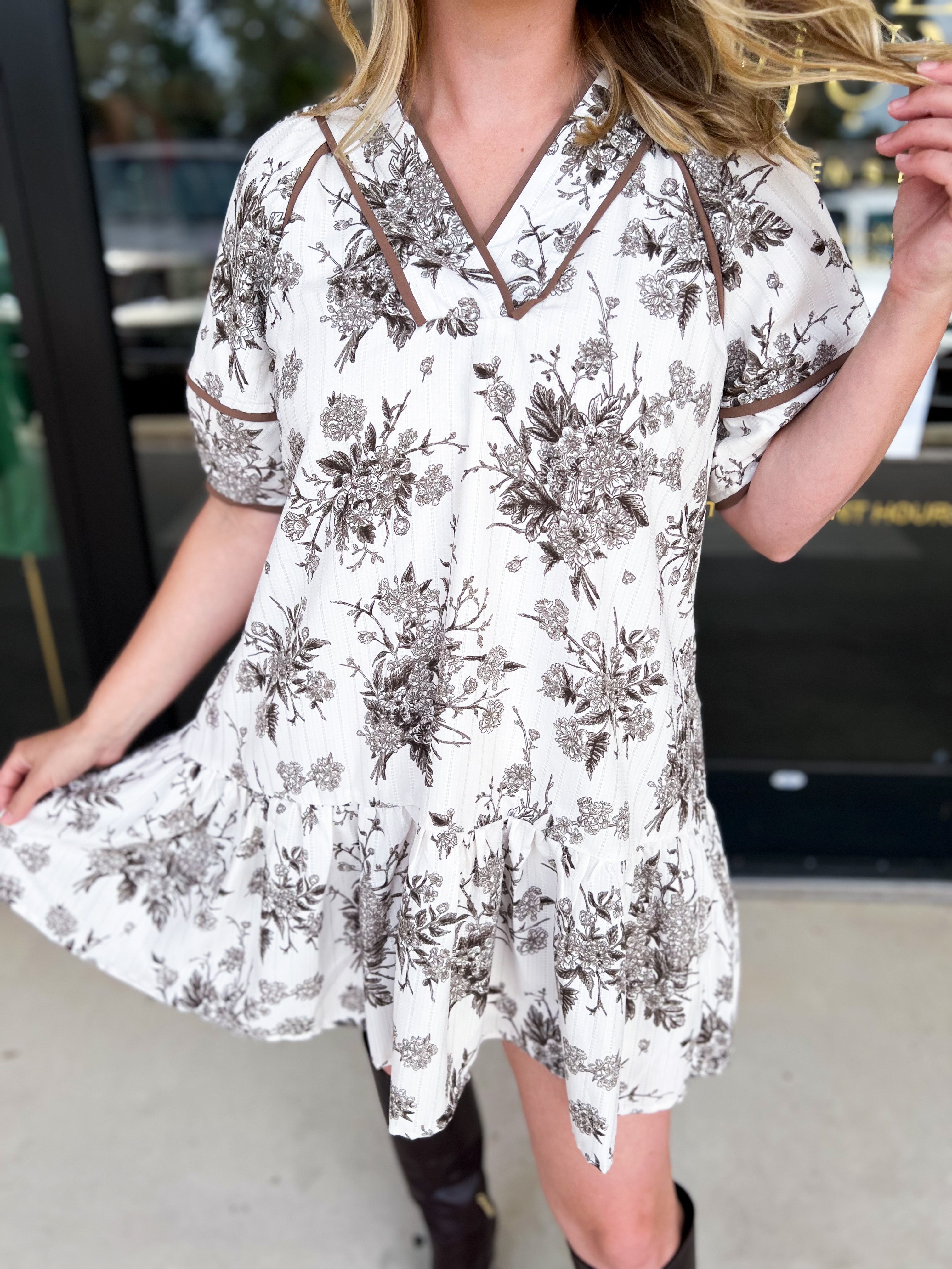 The Olivia Mini Dress - Mocha-510 Mini-ENTRO-July & June Women's Fashion Boutique Located in San Antonio, Texas