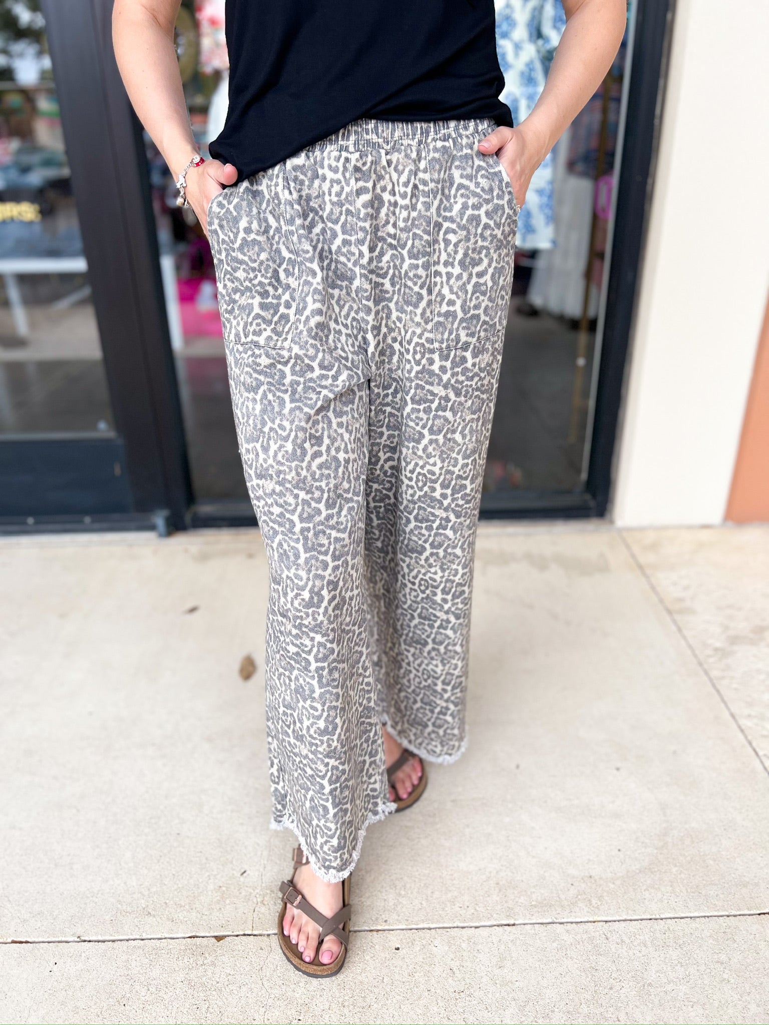 Wide Leg Cheetah Pants-400 Pants-JODIFL-July & June Women's Fashion Boutique Located in San Antonio, Texas