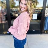 Blush Crochet Sweater-230 Sweaters/Cardis-LISTICLE-July & June Women's Fashion Boutique Located in San Antonio, Texas
