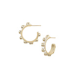 Natalie Wood - Enchanted Mini Beaded Hoop Earrings - Silver-110 Jewelry & Hair-Natalie Wood-July & June Women's Fashion Boutique Located in San Antonio, Texas