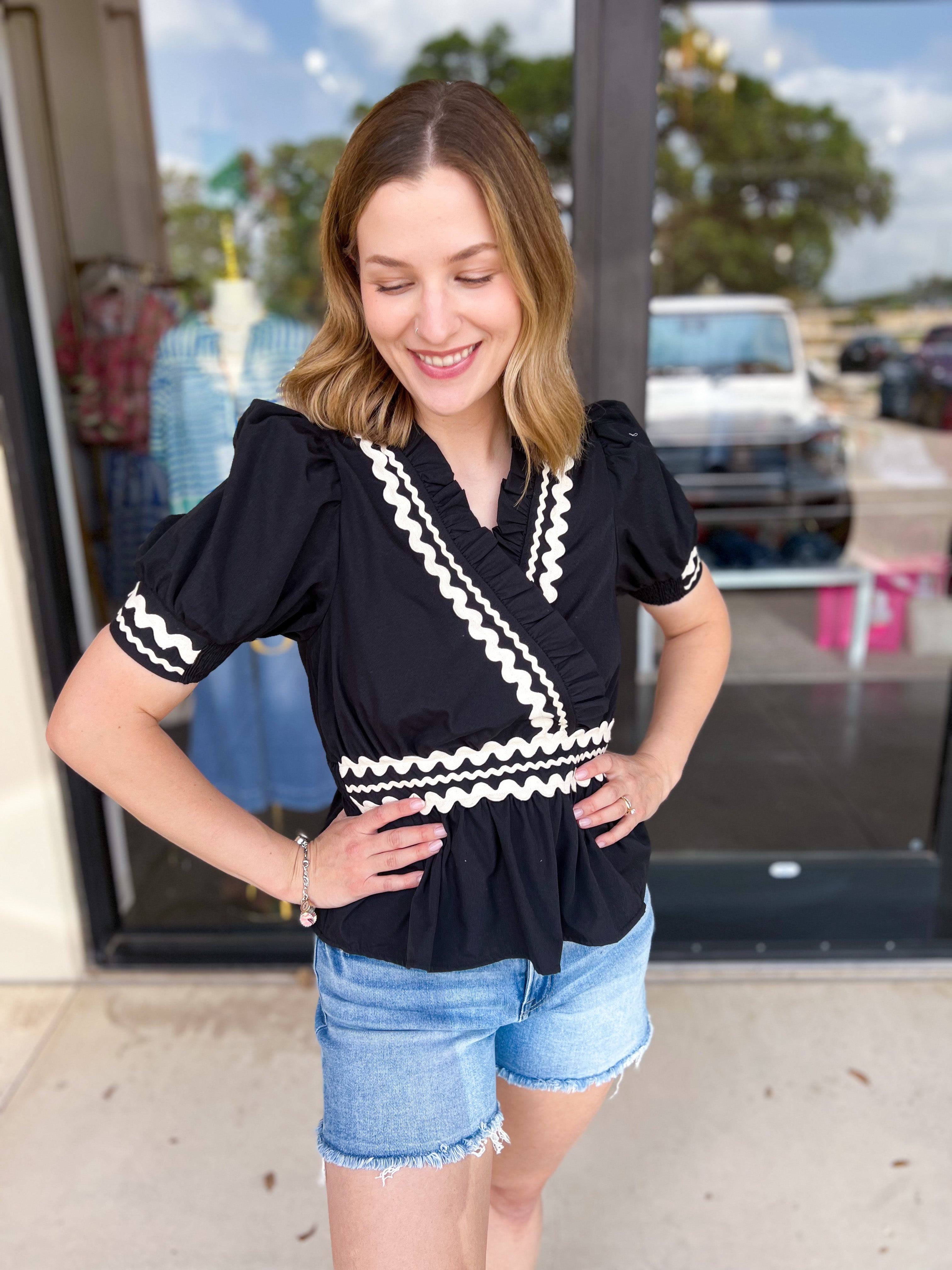 Kendra Blouse-200 Fashion Blouses-ENTRO-July & June Women's Fashion Boutique Located in San Antonio, Texas