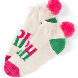 Fuzzy Socks - Ivory Grinch-140 Gifts + Home-SHIRALEAH-July & June Women's Fashion Boutique Located in San Antonio, Texas