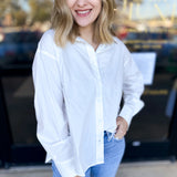 Your Best Friend Button Down Blouse - Ivory-200 Fashion Blouses-SKIES ARE BLUE-July & June Women's Fashion Boutique Located in San Antonio, Texas