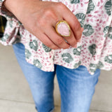 Easton Elle - Tear Drop Ring - Pink-110 Jewelry & Hair-Easton Elle-July & June Women's Fashion Boutique Located in San Antonio, Texas