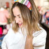 Rainbow Stripe Knotted Headband-130 ACCESSORIES-SHIRALEAH-July & June Women's Fashion Boutique Located in San Antonio, Texas