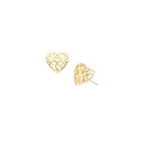 Natalie Wood - Believer Heart Stud Earrings in Gold-110 Jewelry & Hair-Natalie Wood-July & June Women's Fashion Boutique Located in San Antonio, Texas