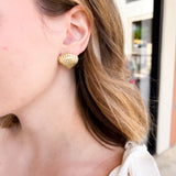 Easton Elle - Gold Shell Stud Earrings-110 Jewelry & Hair-Easton Elle-July & June Women's Fashion Boutique Located in San Antonio, Texas
