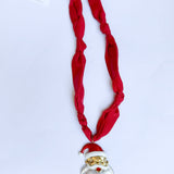 Scarf Necklace - Red Santa-110 Jewelry & Hair-HART DESIGNS-July & June Women's Fashion Boutique Located in San Antonio, Texas