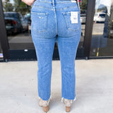 Vervet - High Rise Medium Wash Kick Flare Jeans-400 Pants-VEVERT BY FLYING MONKEY-July & June Women's Fashion Boutique Located in San Antonio, Texas