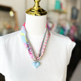 Scarf Necklace - Pastel Blue Puff-110 Jewelry & Hair-HART DESIGNS-July & June Women's Fashion Boutique Located in San Antonio, Texas