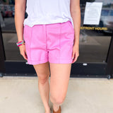 Upscale Shorts - Pink-410 Shorts/Skirts-ENTRO-July & June Women's Fashion Boutique Located in San Antonio, Texas