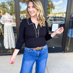 Tailored Knit Long Sleeve - Black-230 Sweaters/Cardis-LISTICLE-July & June Women's Fashion Boutique Located in San Antonio, Texas
