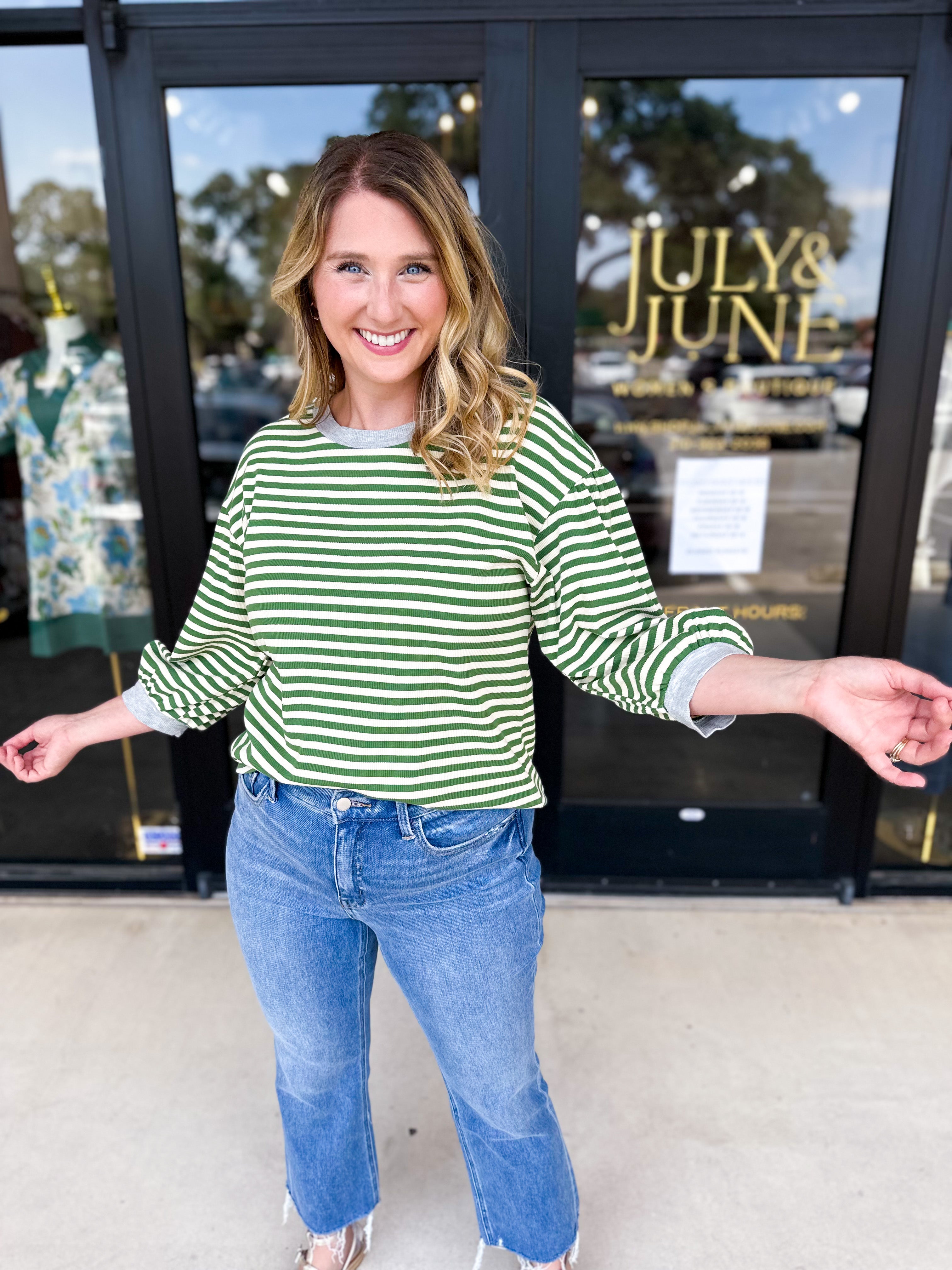The Cammy Tee - Green-210 Casual Blouses-JODIFL-July & June Women's Fashion Boutique Located in San Antonio, Texas