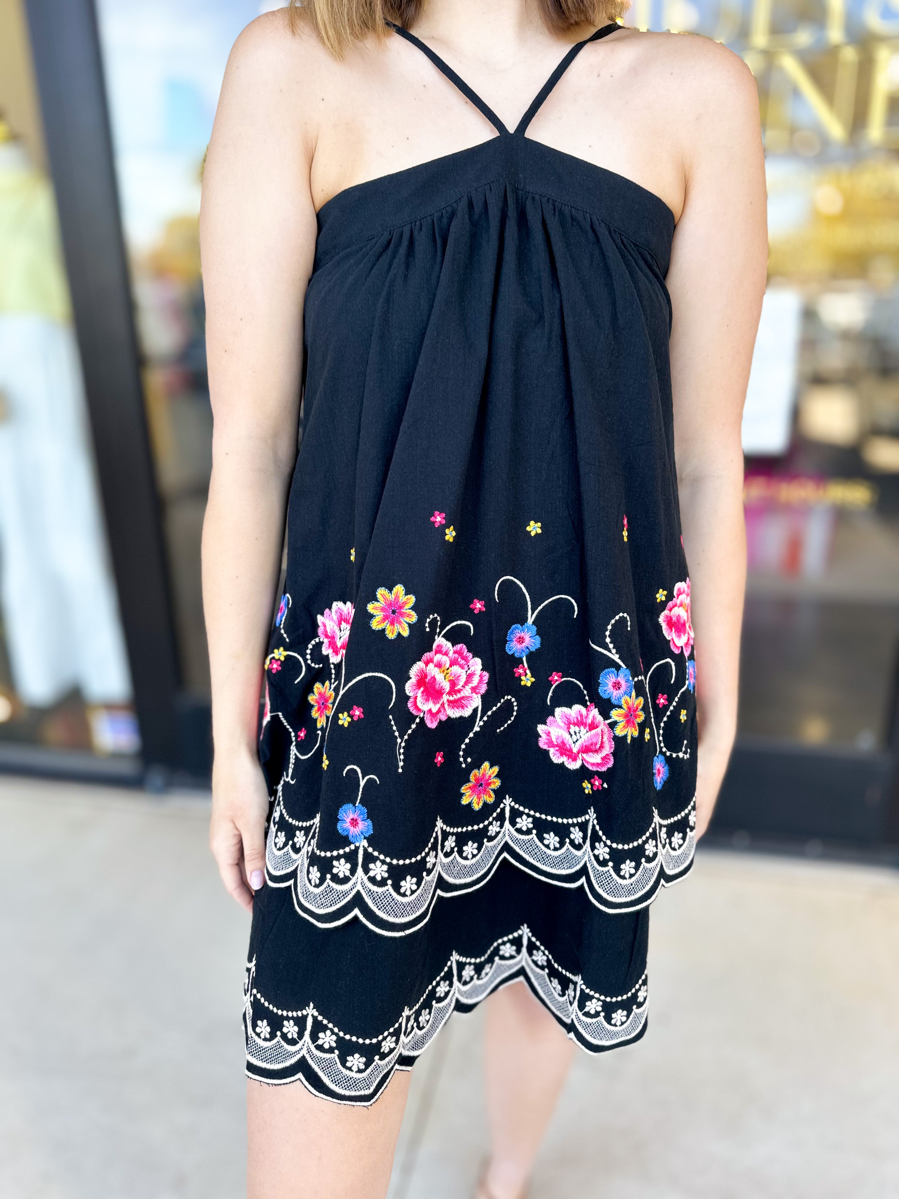 Fiesta Night Halter Mini Dress-510 Mini-ANDREE BY UNIT-July & June Women's Fashion Boutique Located in San Antonio, Texas