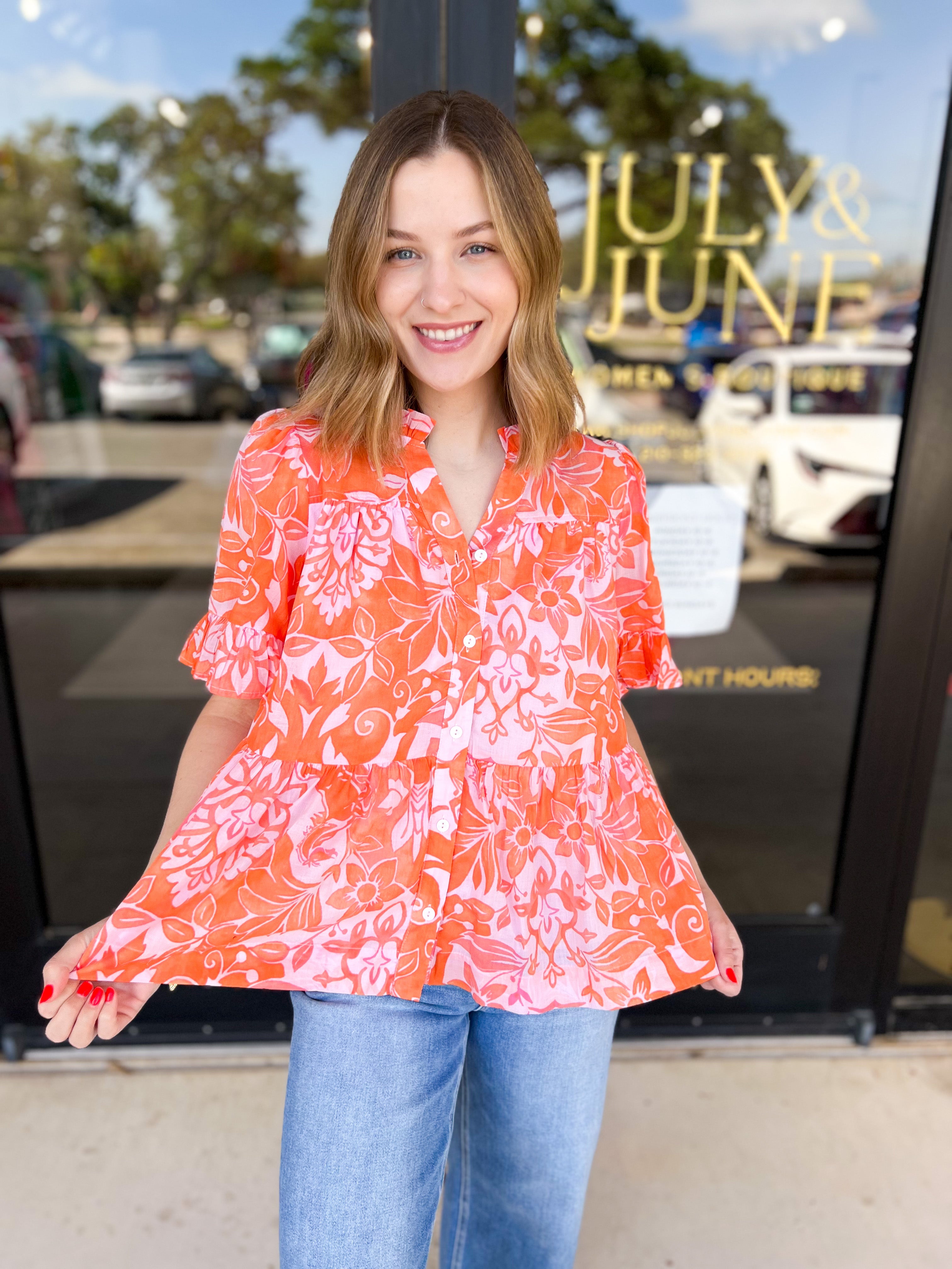 Summertime Bliss Blouse-200 Fashion Blouses-FATE-July & June Women's Fashion Boutique Located in San Antonio, Texas