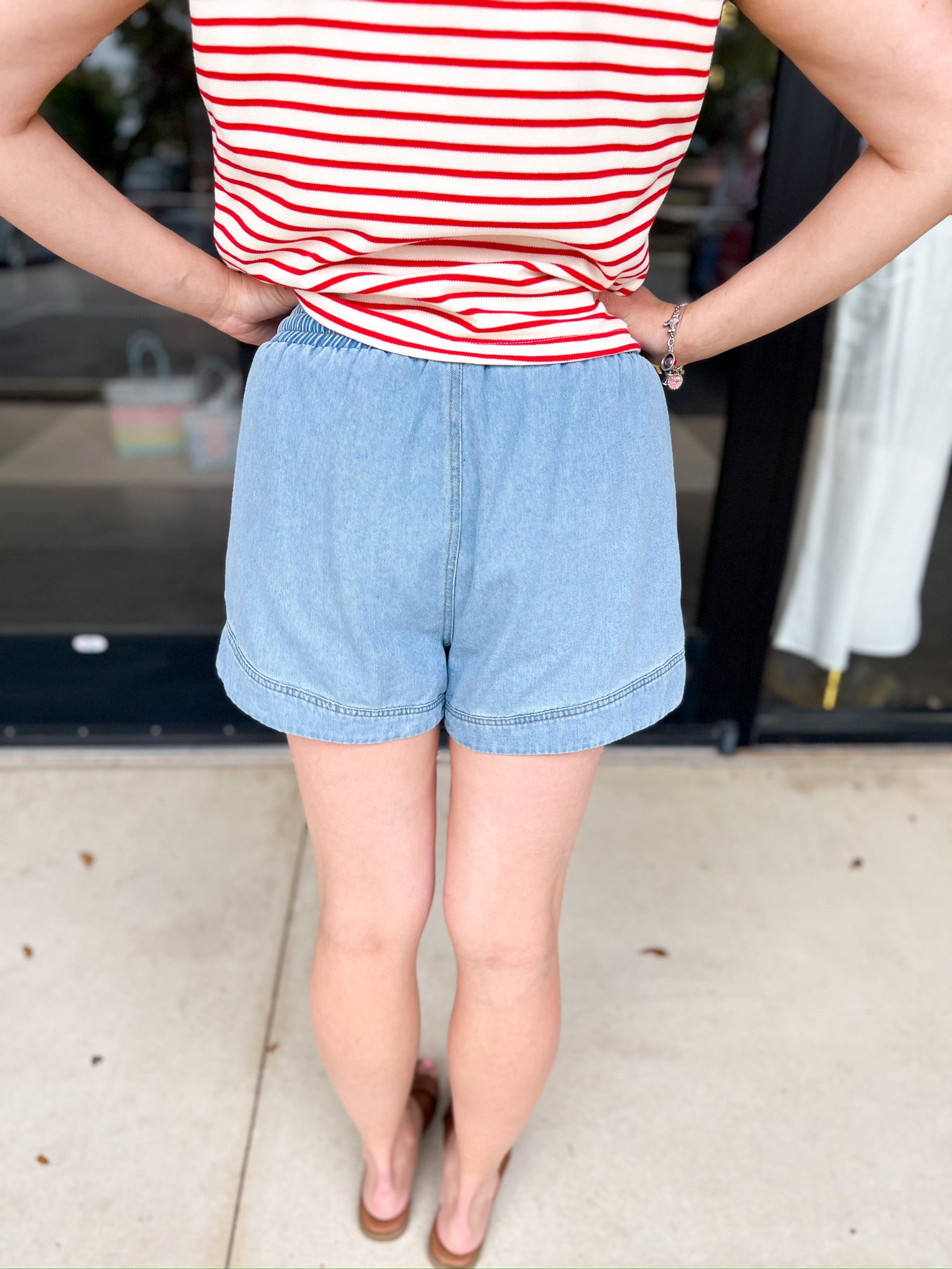 Classic & Comfy Denim Shorts - Light Denim-510 Mini-ENTRO-July & June Women's Fashion Boutique Located in San Antonio, Texas