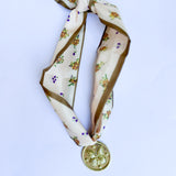 Scarf Necklace - Butterfly Tan Floral-110 Jewelry & Hair-HART DESIGNS-July & June Women's Fashion Boutique Located in San Antonio, Texas