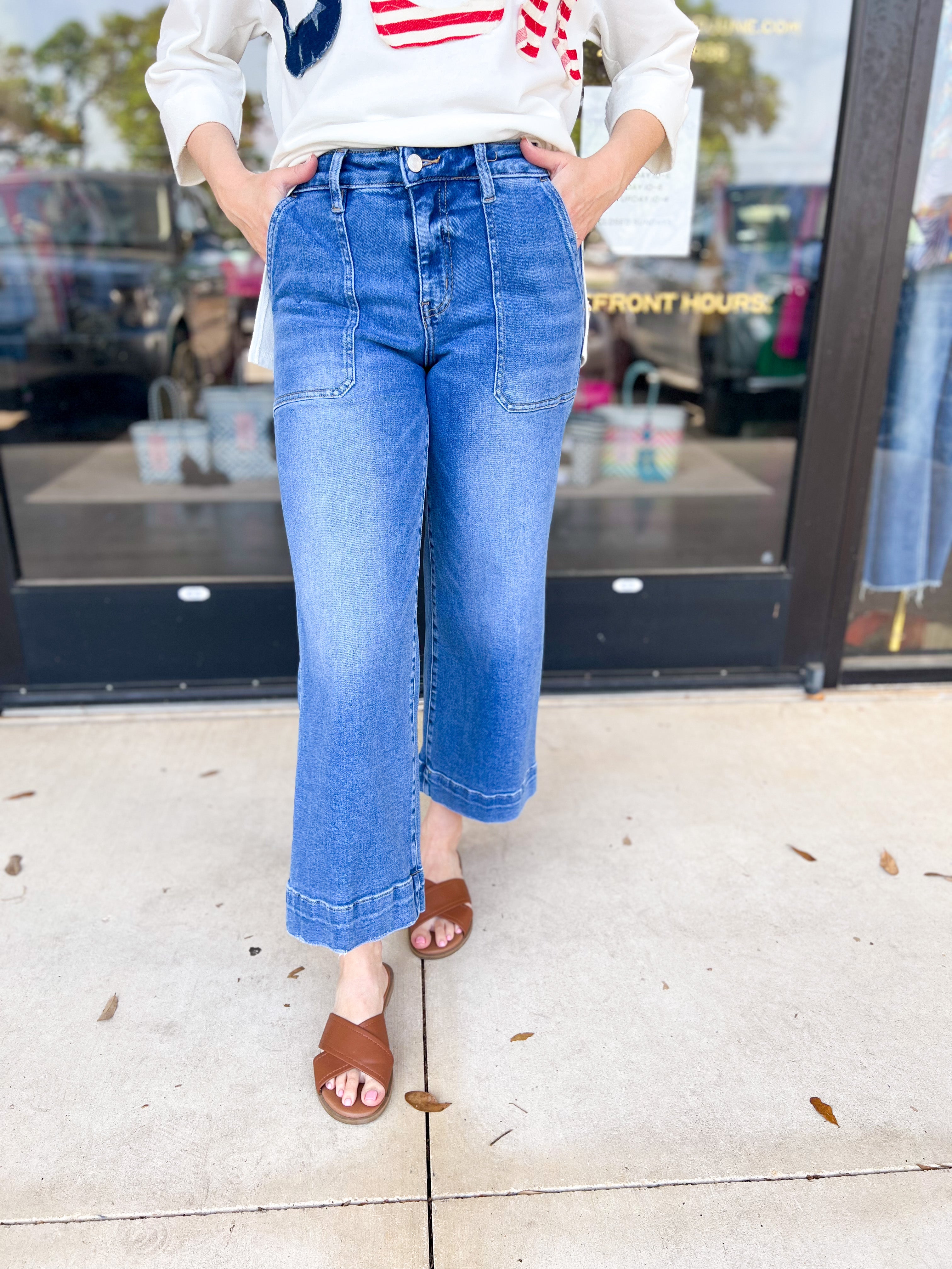 Vervet Hig Rise Utility Jeans-400 Pants-VEVERT BY FLYING MONKEY-July & June Women's Fashion Boutique Located in San Antonio, Texas
