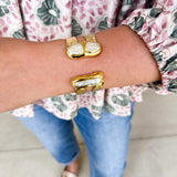 Easton Elle - Pearl Double Plated Cuff-110 Jewelry & Hair-Easton Elle-July & June Women's Fashion Boutique Located in San Antonio, Texas