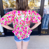 THML - Garden Harvest Blouse-200 Fashion Blouses-THML-July & June Women's Fashion Boutique Located in San Antonio, Texas