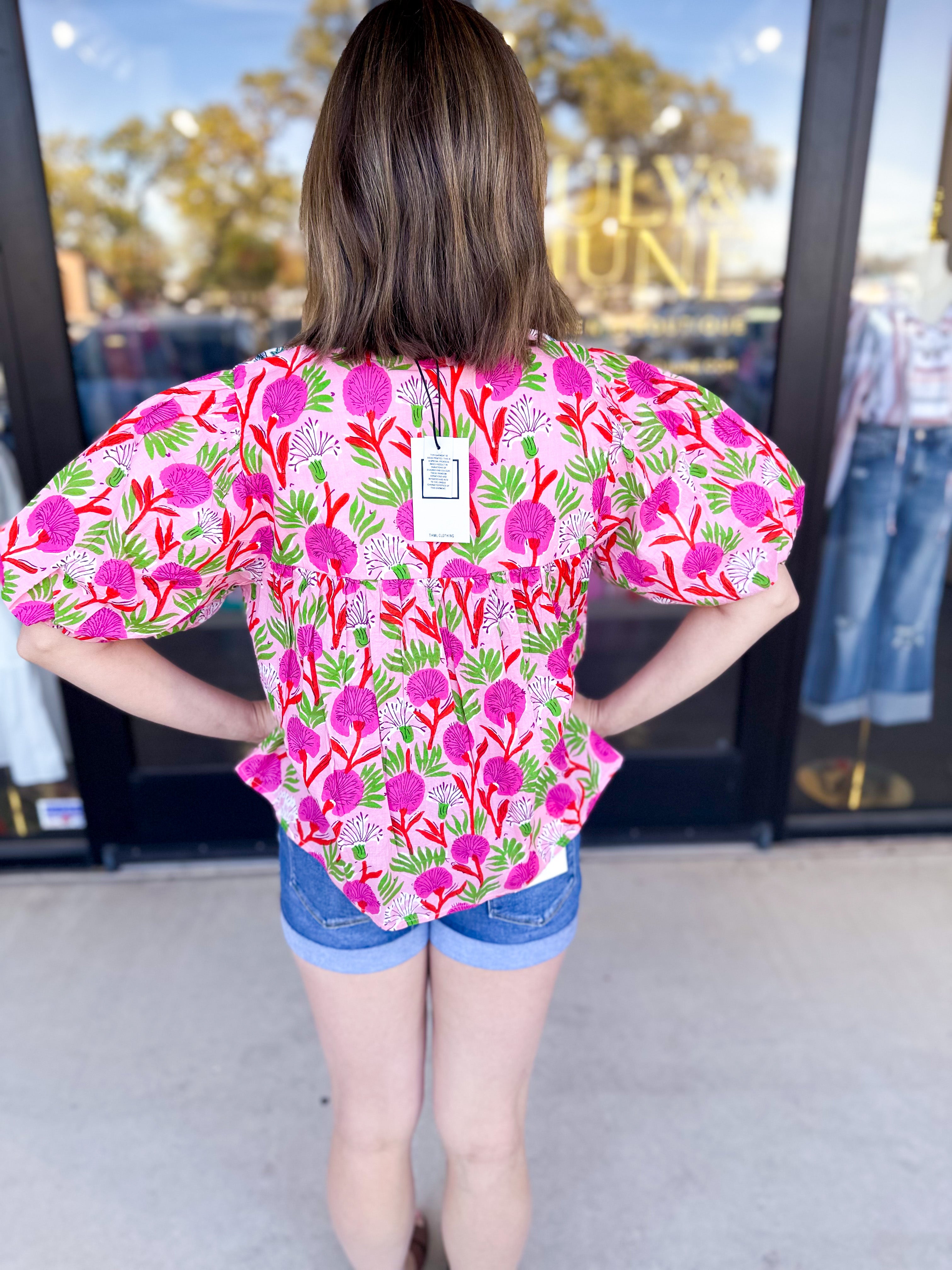 THML - Garden Harvest Blouse-200 Fashion Blouses-THML-July & June Women's Fashion Boutique Located in San Antonio, Texas
