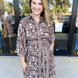 The Wrenlee Wrap Midi Dress - Chocolate Brown-500 Midi-POLOGRAM-July & June Women's Fashion Boutique Located in San Antonio, Texas