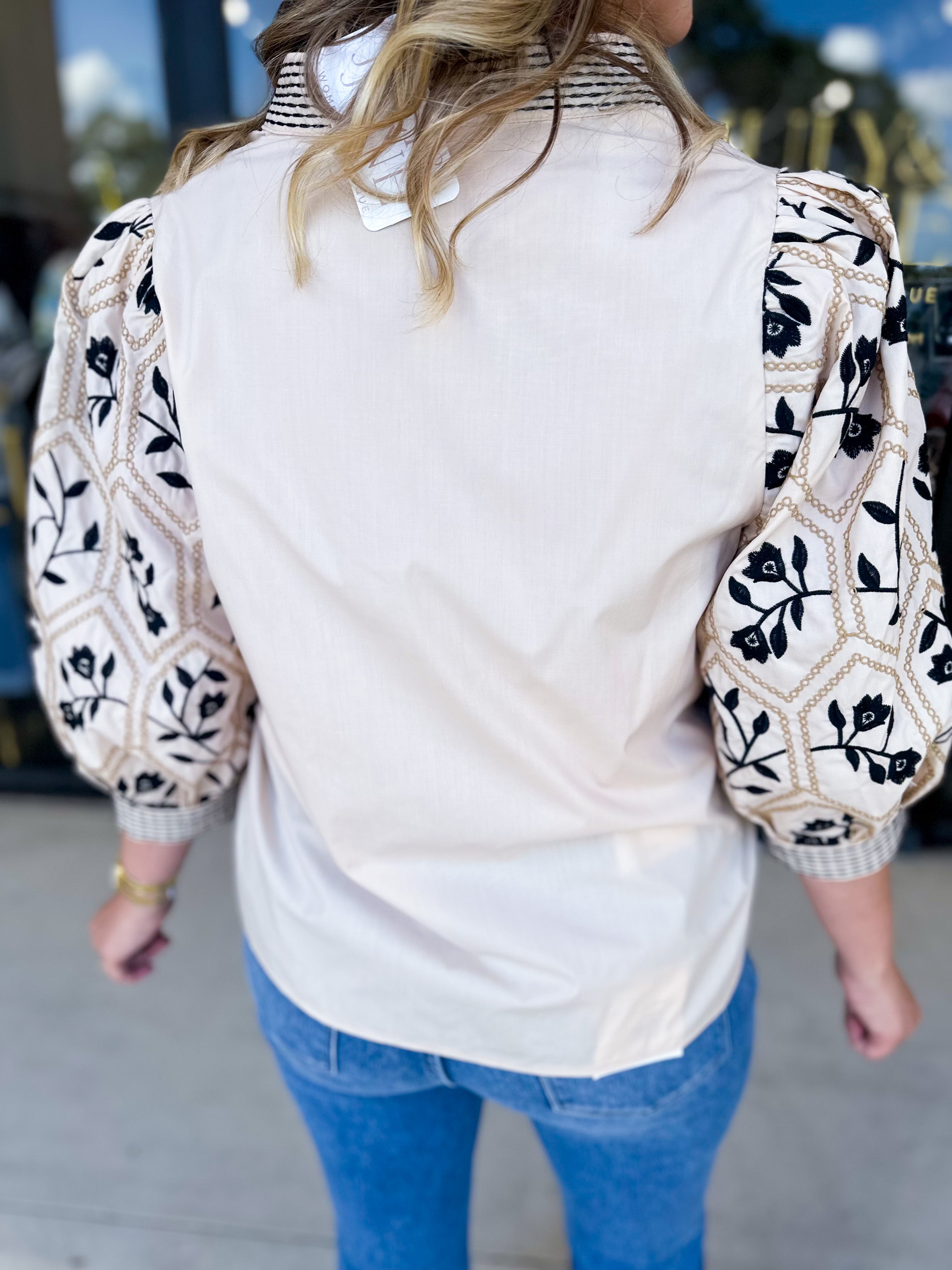The Lucy Blouse - Ecru-200 Fashion Blouses-ENTRO-July & June Women's Fashion Boutique Located in San Antonio, Texas